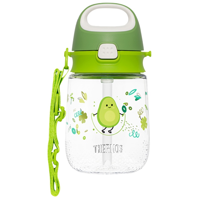 膳魔师THERMOS儿童吸管杯便携塑料杯宝宝水杯学饮杯防摔水果主题夏季水杯BBSA-370 AVO