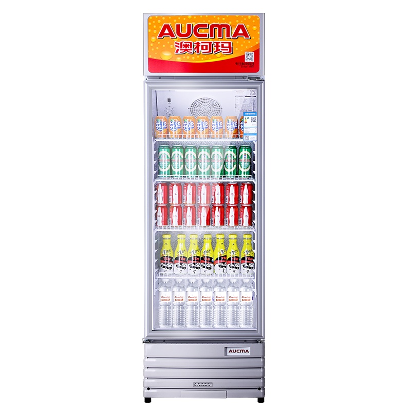 澳柯玛(AUCMA) 展示柜SC-327NE 327升商用单门冷藏展示柜冰柜保鲜饮料柜啤酒柜超市立式冰箱冰柜饭店餐饮