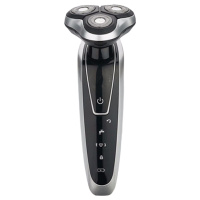 4D智能剃须刀电动刮胡刀旋转式大功率全身水洗多功能充电式胡须刀 银色升级版 标配