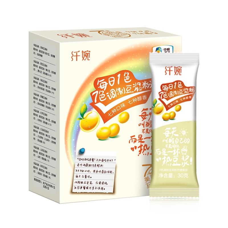 中粮七彩豆浆粉黑豆奶营养早餐冲饮家用独立小袋包装豆奶粉