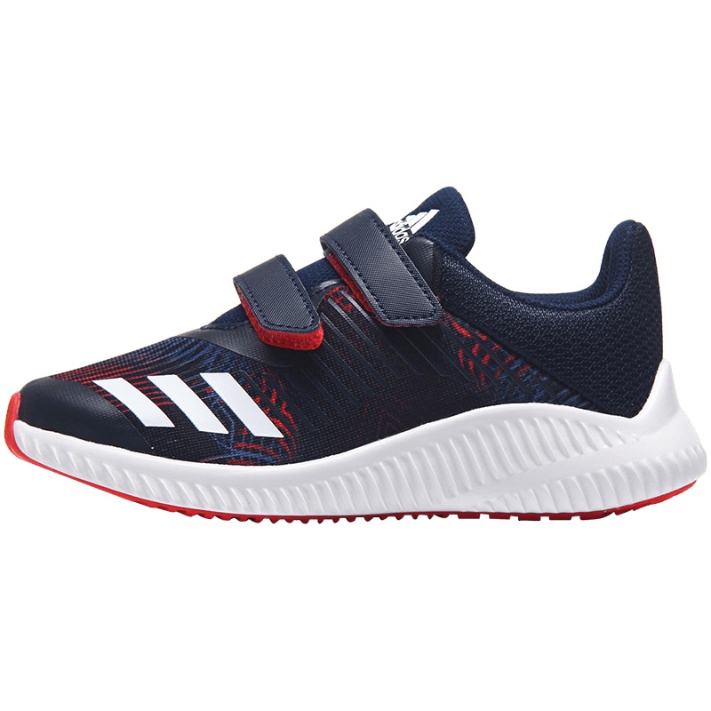 【自营】阿迪达斯童鞋男春季透气中小童跑步鞋女童魔术贴儿童运动鞋 CQ0004学院藏青蓝+红+亮白