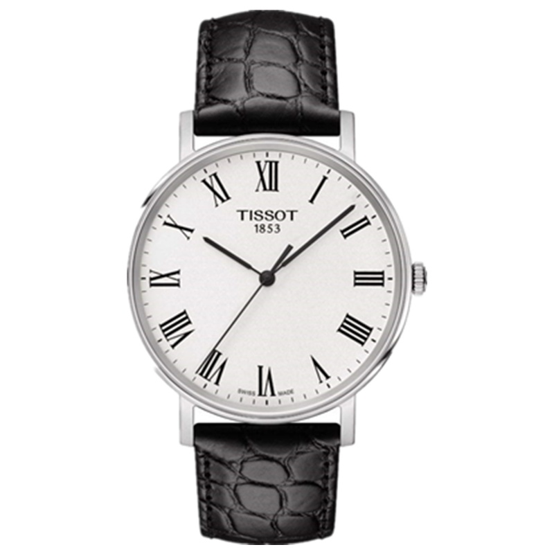 天梭(TISSOT)手表 魅时系列 石英男表 中性表 超薄系列简约时尚 男士手表T109.410.16.033.01