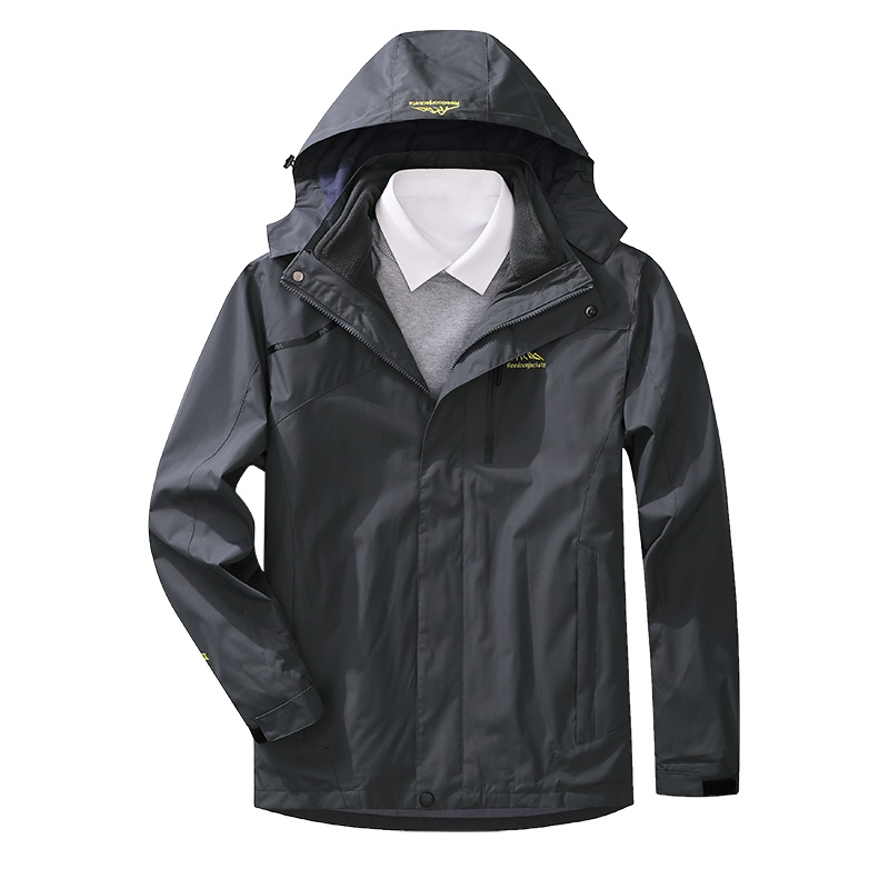 富贵鸟(FUGUINIAO)情侣款户外三合一两件套防泼水防风户外风衣