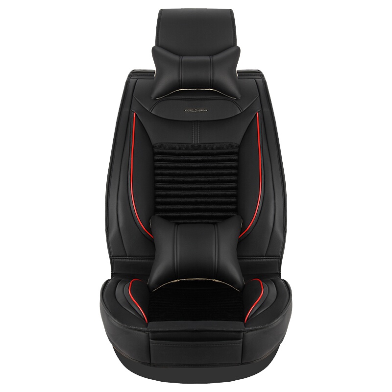 布雷什(BOLISH)五座四季通用汽车坐垫冬季毛绒保暖养生全包围汽车座垫车椅垫车内饰品夏朗豪华款神秘黑