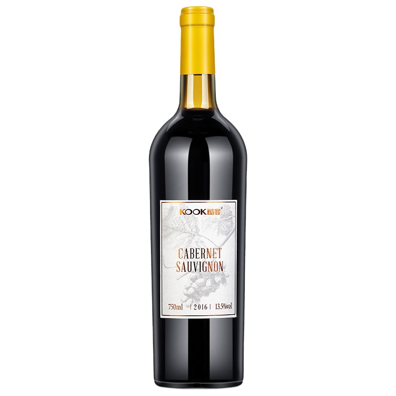 [任贤齐推荐]酷客KOOK红酒 宁夏贺兰山东麓葡萄酒产区 2016年 赤霞珠干红葡萄酒13.5度送礼 750mL*1瓶