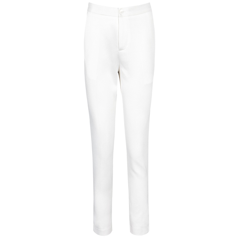 晚白2021春季新品休闲百搭纯色高腰通勤时尚简约常规休闲裤西裤女