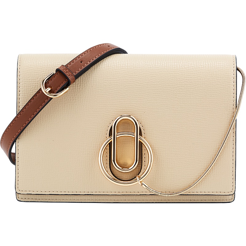 欧米OMI2019夏季新款纯色洋气质感包真皮牛皮单肩斜挎女包链条包