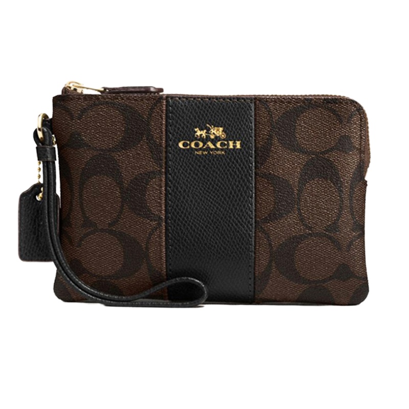 Coach 蔻驰 女士深棕色配黑人造革钱包 F58035IMAA8