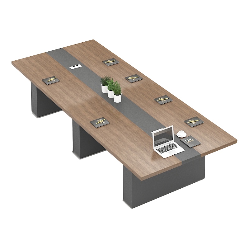 创世人 办公家具会议桌大小型培训桌洽谈桌长桌子现代简约长方形拼接桌椅组合可定制