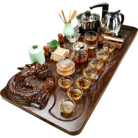 企购优品美阁紫砂功夫茶具套装家用简约陶瓷茶杯电热磁炉茶台茶道实木茶盘
