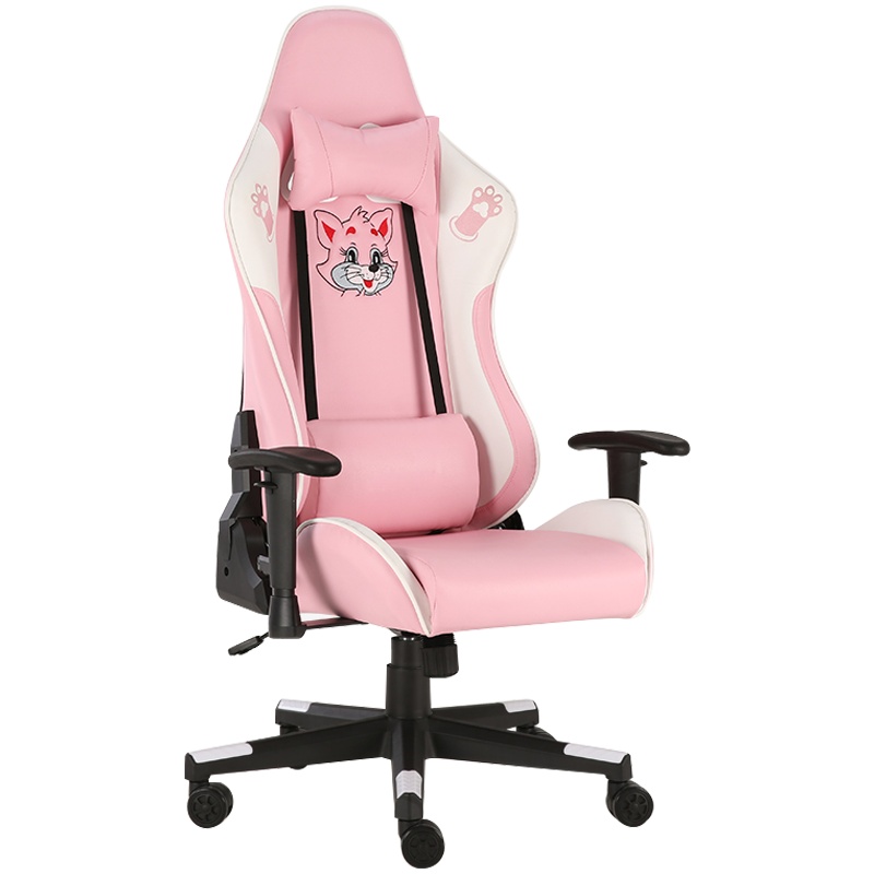 三圣 电竞椅网红女生粉色主播椅游戏椅家用电脑椅网红直播椅赛车椅办公椅
