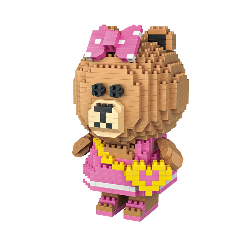 LOZ/俐智微颗粒拼插积木网红款卡通拼搭儿童玩具女孩14岁摆件饰品 9760布朗妹/650PCS