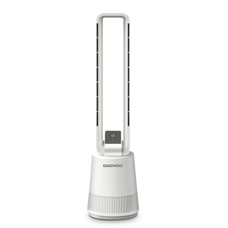 韩国大宇(DAEWOO)隐藏风叶式电风扇A1 无叶风扇 电风扇净化扇3档调节 家用循环节能遥控塔扇台立式落地扇