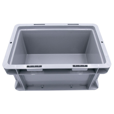 冰禹 SNll-124 塑料周转箱 塑料带盖运输物流箱 汽车配储物箱周转箱 收纳工具箱零件箱 B箱-无盖灰色