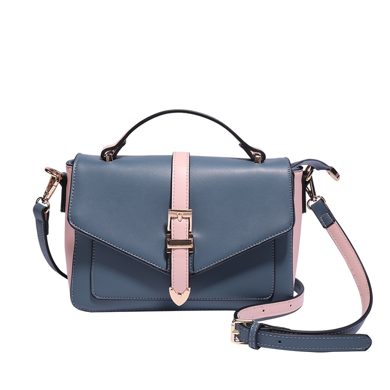 都宝路(dubaolu) 秋冬新款翻盖撞色时尚简约欧美风斜挎单肩手拎小方包