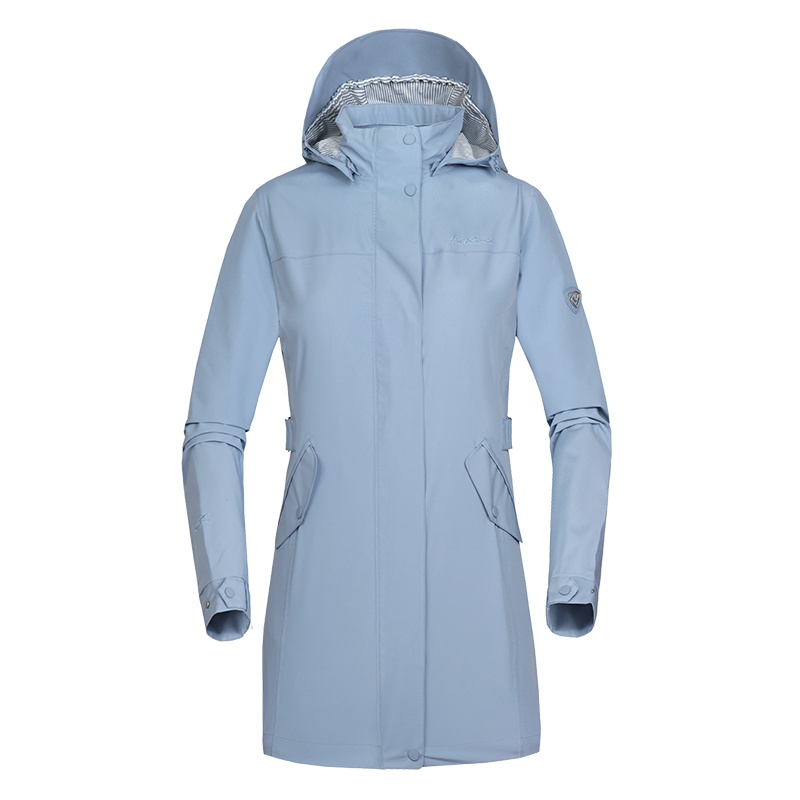诺诗兰户外旅行冲锋衣女士防水防风中长款户外风衣GS072Y02