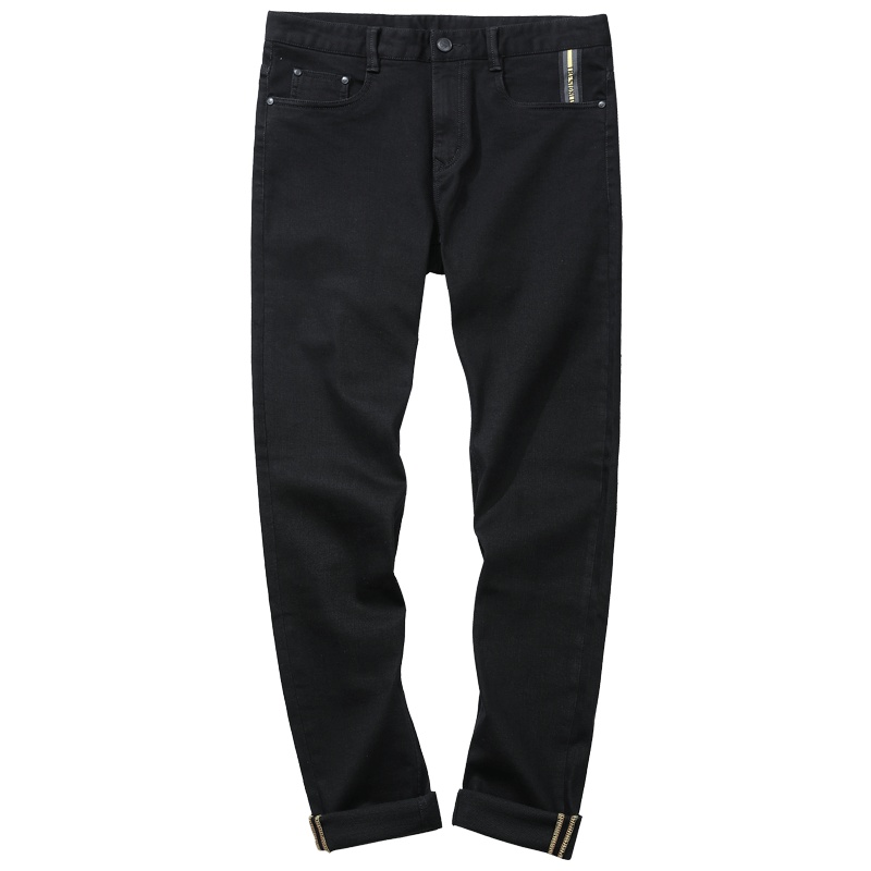 千纸鹤男士牛仔裤2019冬季韩版潮流宽松直筒休闲长裤子80225