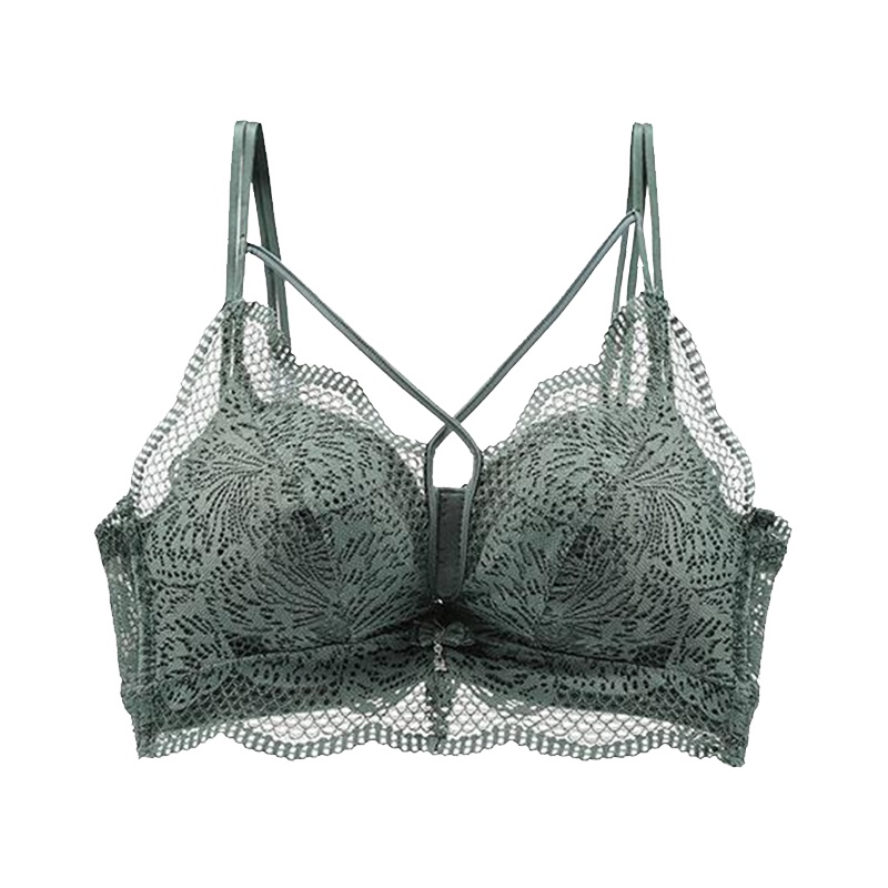 北极绒(Bejirog)无钢圈小胸聚拢调整型女士收副乳上托胸罩薄款蕾丝美背文胸