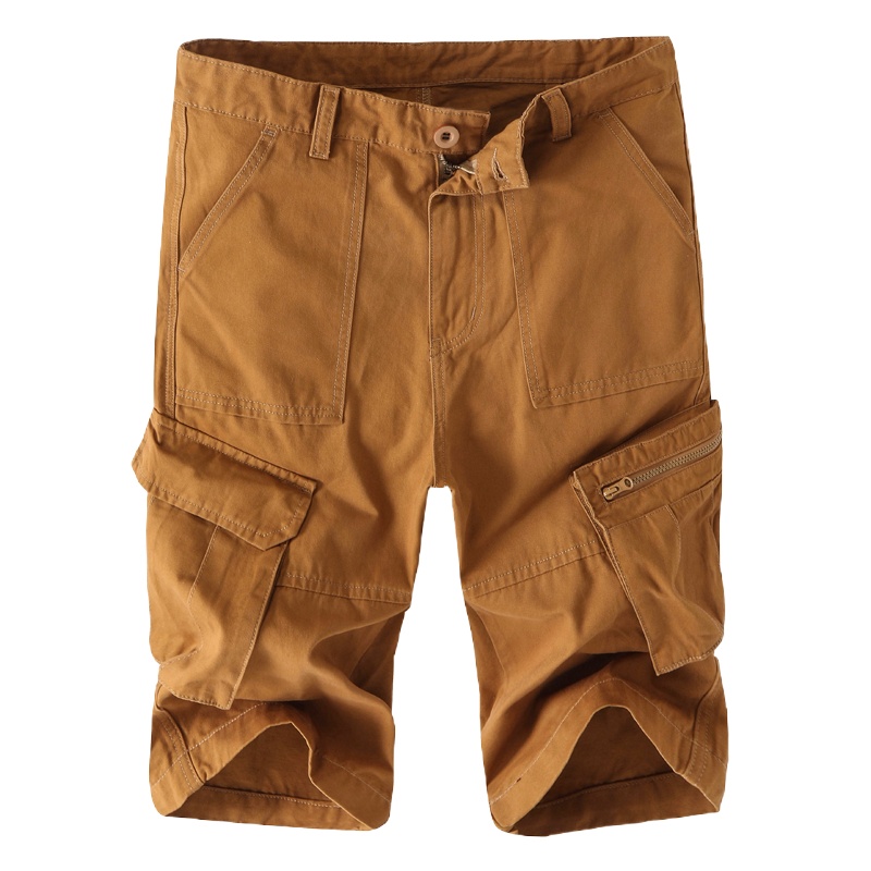 李维犀牛(LEEVIRHINO)2021夏季新款男士休闲裤男士休闲短裤男宽松中裤户外运动多口袋迷彩沙滩五分裤男装