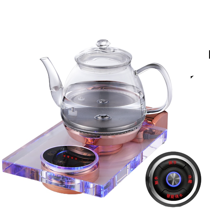 全自动底部上水电热烧水壶泡茶古达专用水晶玻璃抽水功夫茶具茶炉 接净水器款