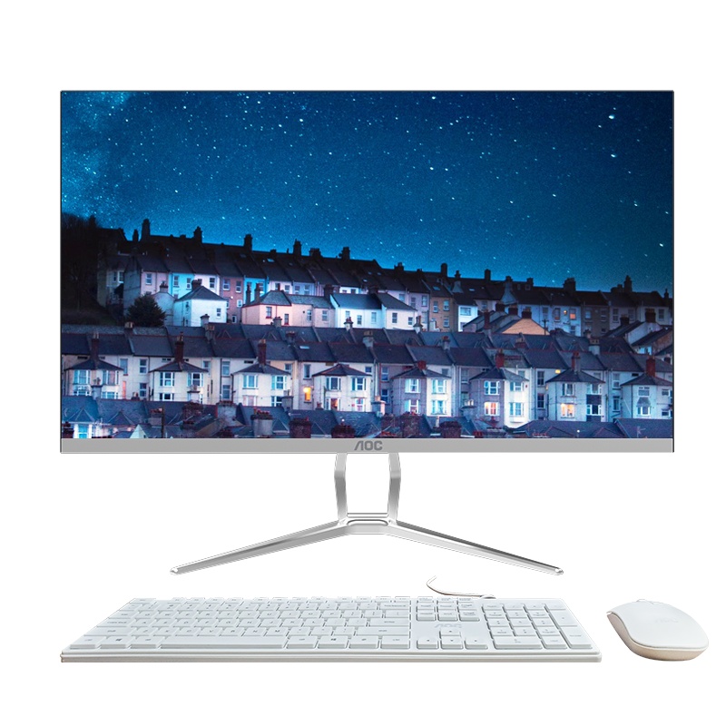 AOC AIO美人鱼837 23.8英寸高清办公一体机式电脑(十代i5 10400 16G 512G 双频WiFi)