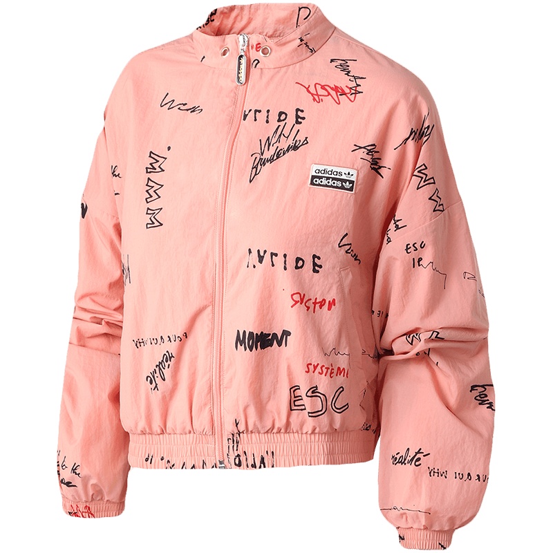 阿迪达斯三叶草女服外套夹克TRACK立领短款休闲运动服GD3041