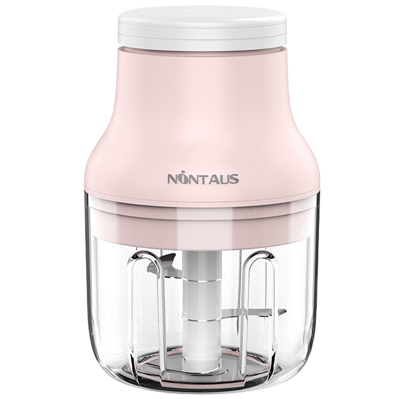 金正(NiNTAUS)迷你蒜蓉机无线电动多功能压蒜器捣蒜器绞肉机蒜泥神器机迷你搅碎机婴儿辅食机SR22粉色双杯双刀