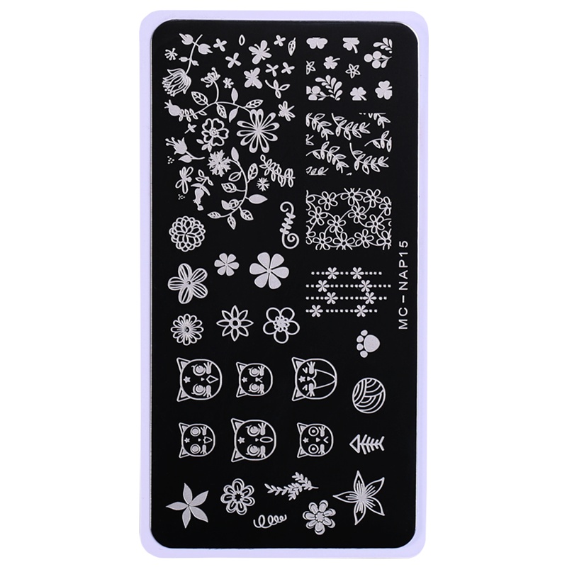 Miss Candy美甲工具 DIY美甲印花钢板指甲美甲模板印花版印花模板猫之森NAP15