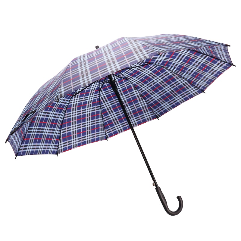 天堂伞 直杆伞自开长柄伞晴雨伞加大2-3人经典商务伞雨伞70cm*10骨 170E格子黑格