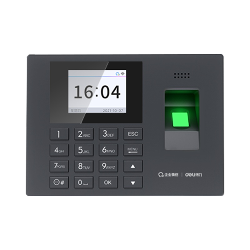 得力(deli)3960WX人脸识别考勤机企业微信异地考勤打卡一体机指纹签到远程上班考勤刷脸定位面部智能打卡机