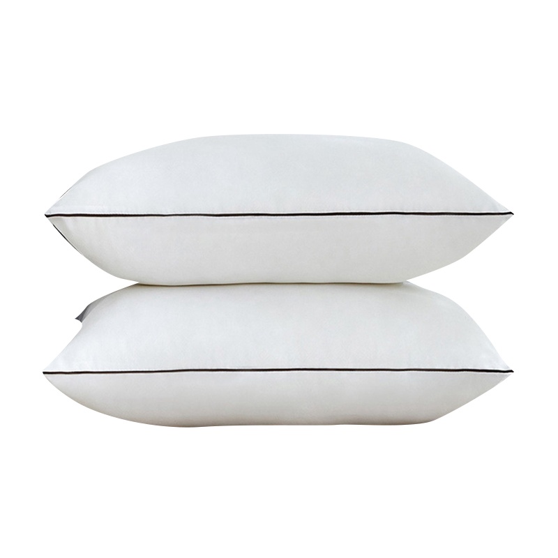 雅鹿家居 简约纯色成人单边羽丝绒枕 对枕枕芯 床上用品