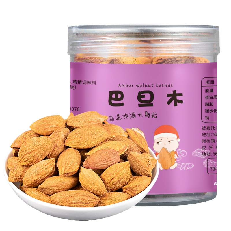 苏宁宜品X序木堂巴旦木150g罐装坚果炒货零食休闲食品坚果零食干果大杏仁开口杏核手剥