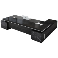 鑫金虎 老板桌总裁桌办公桌椅组合简约现代经理桌子带副柜商用办公室大班台单人可定制(颜色备注)