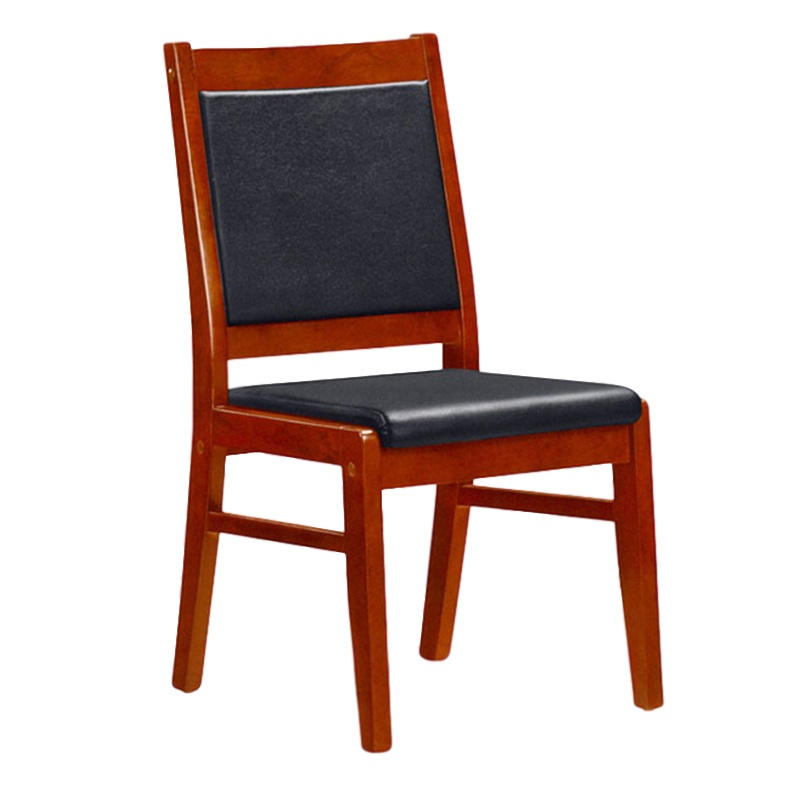 创世人 办公家具会议椅子职员椅实木皮质电脑椅木质办公椅可定制