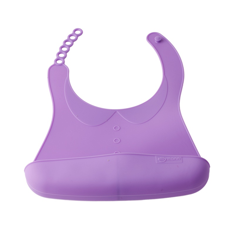 思利满Sillymann 铂金硅胶易洗可折叠防水围兜 紫色