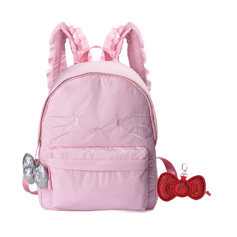 HELLO KITTY 花边背带蝴蝶结挂饰hellokitty系列双肩包 粉色