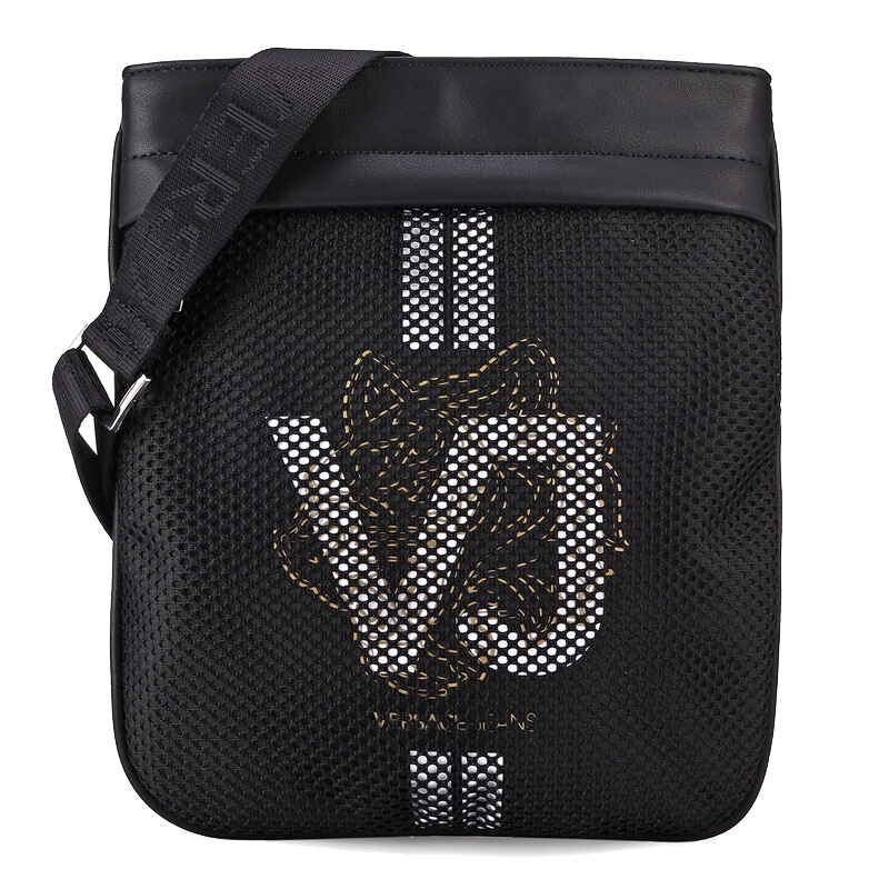 VERSACE JEANS 范思哲 男士黑色聚酯纤维镂空挎包E1YTBB12 70892 899