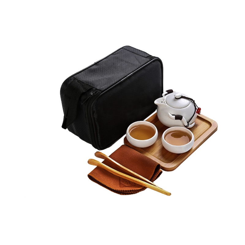 [规格:1壶4杯1包]旅行茶具套装定窑功夫陶瓷亚光釉一壶四杯LOGO礼品可定制