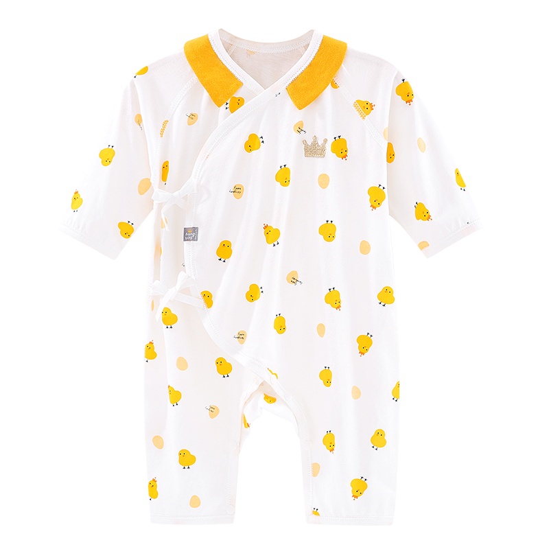 Aengbay 婴儿衣服夏薄款新生和尚服初生宝宝可爱连体衣女哈衣满月