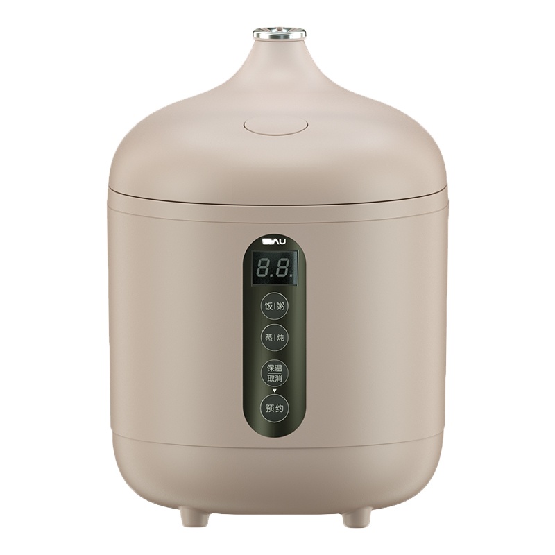 诗杭电饭煲迷你电饭煲电饭锅家用小型电饭锅1-2人多功能智能预约煮粥电饭煲学生宿舍可用0.8L 卡其灰 SK-101