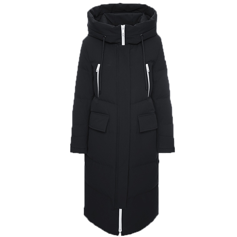 高梵羽绒服女中长款2019新款 过膝蓄热个性冬装白鸭绒外套潮