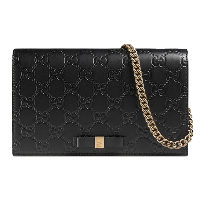 GUCCI 古驰 女士黑色皮质单肩斜挎包 431408-CWC1G-1000