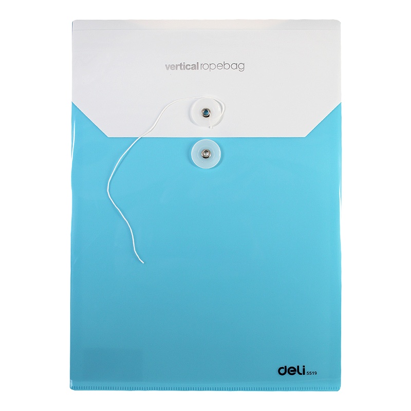 得力(deli)10只装A4彩色PP文件袋 绕绳 档案袋 蓝色 办公用品 5519