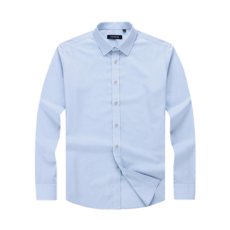 Youngor/雅戈尔秋季新品男士商务正装蓝色DP免烫长袖衬衫130IJA