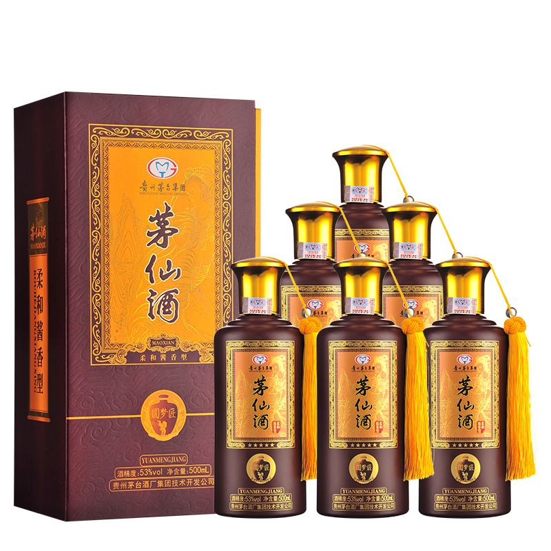 贵州茅台酒厂集团技术开发公司 茅仙酒圆梦匠 53度柔和酱香型白酒礼品酒水500ml*6瓶 整箱装