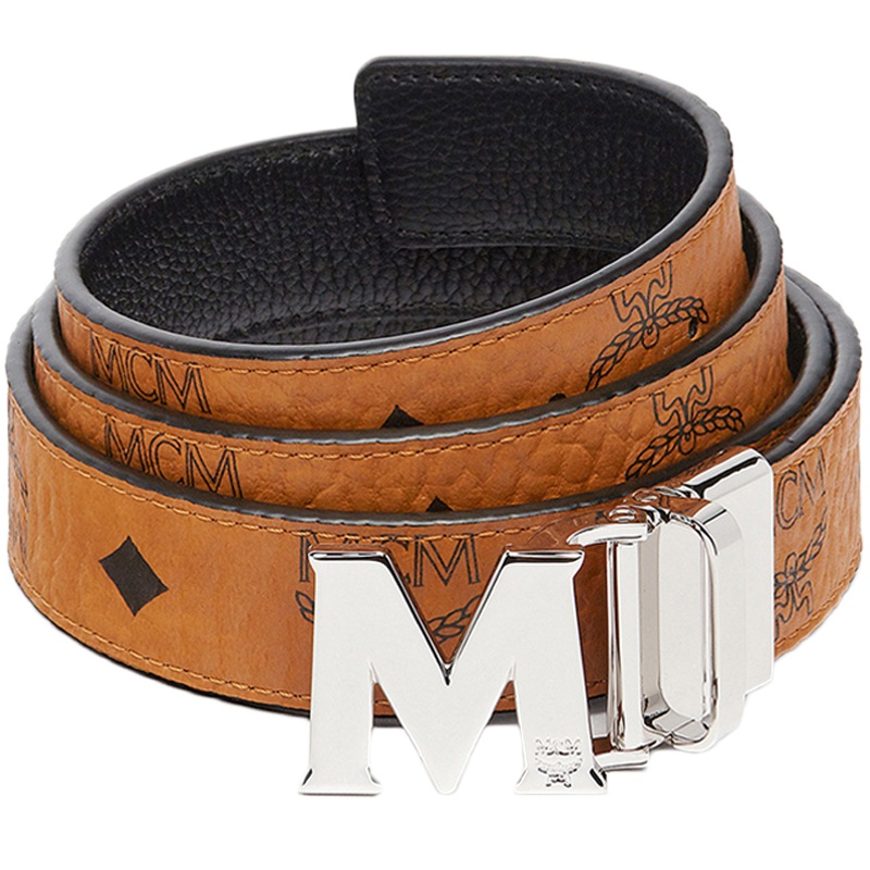 MCM 女士涂层帆布/皮革双面板扣式腰带 MYB6AVC10