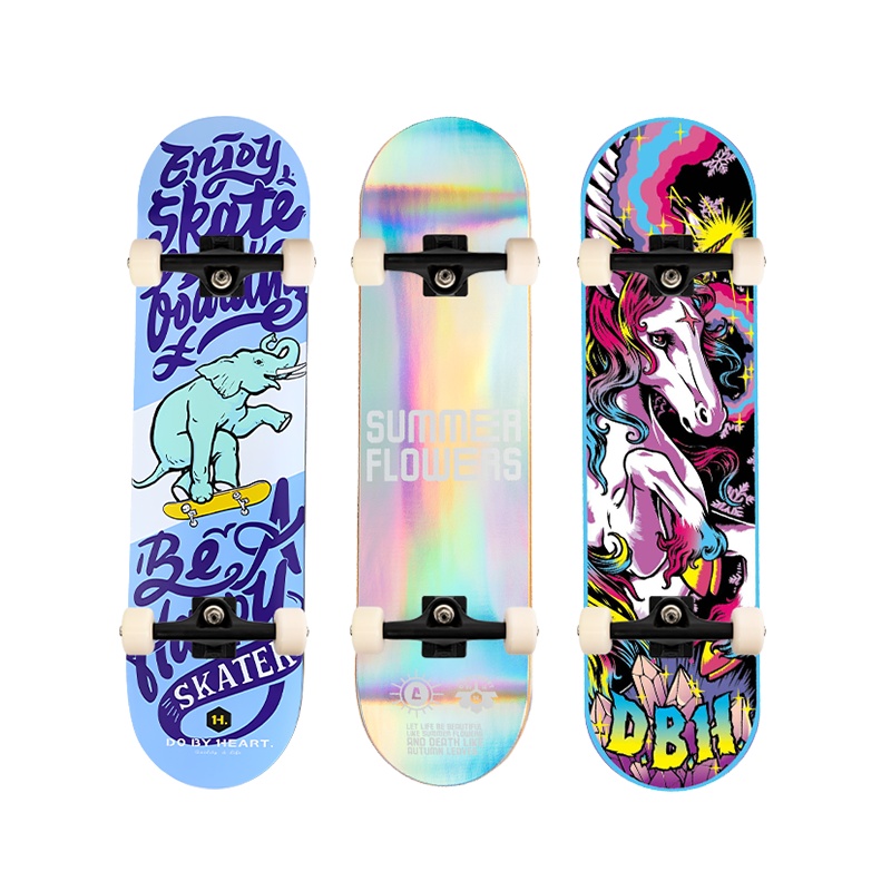 DBH滑板初学者青少年成人儿童男女生刷街四轮公路双翘专业组装板