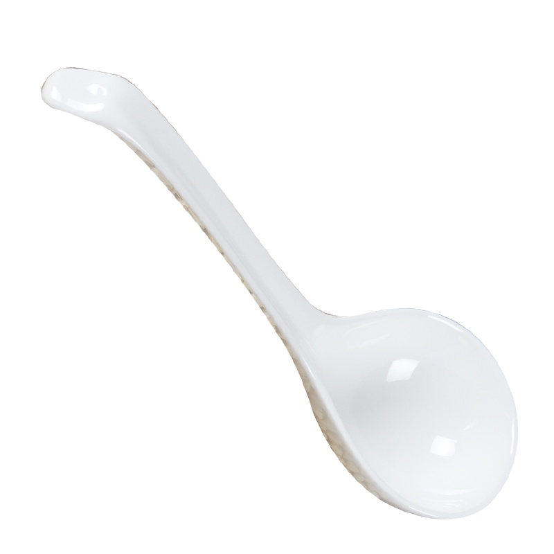 景德镇陶瓷纯白勺子 骨瓷圆头天鹅大汤勺勺子