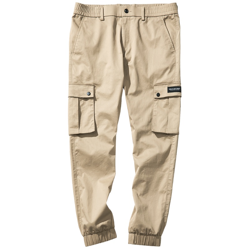 千纸鹤男装裤子男2019韩版休闲潮流宽松束脚九分工装裤男90130