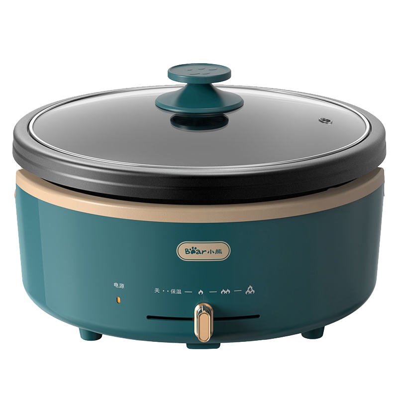 小熊(Bear)电火锅 家用分体式4L多功能电火锅电热电煮锅小火锅学生宿舍锅绿色 DHG-P40C1